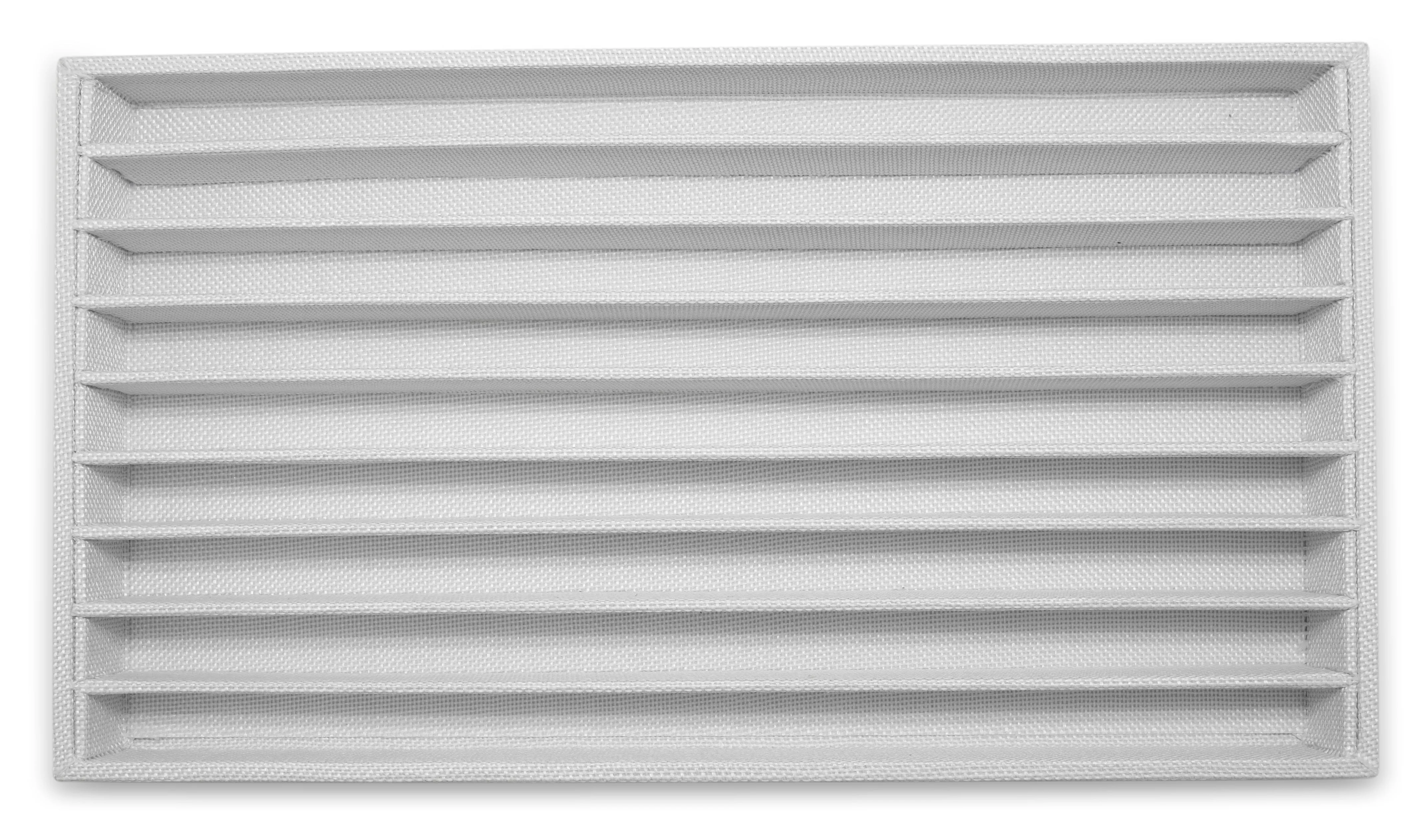 White Linen 9 Row Compartment Jewelry Display Tray