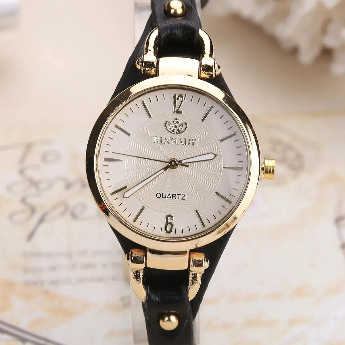 Women's Quartz Watch with PU Leather Strap