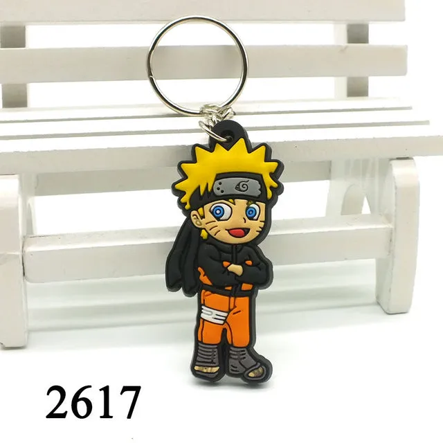 Zoeber NEW Dragon Ball Cartoon Key ring children Anime keychain Luffy naruto ONE PIECE joba Key chain Silicone keyring bag chain