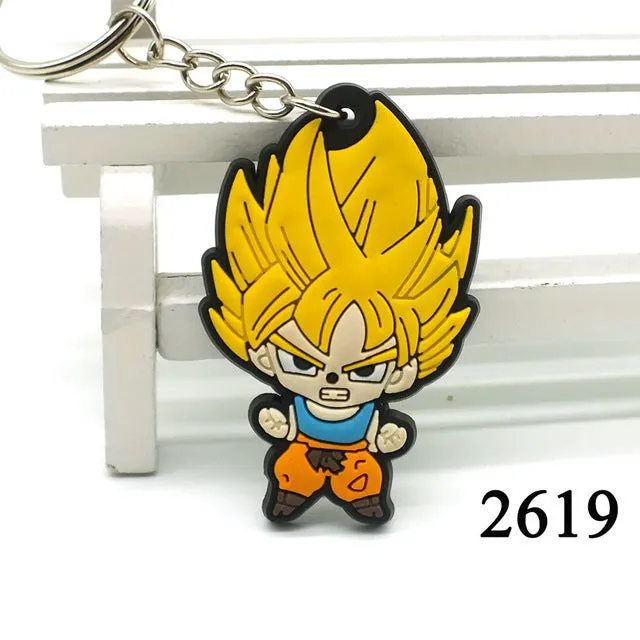 Zoeber NEW Dragon Ball Cartoon Key ring children Anime keychain Luffy naruto ONE PIECE joba Key chain Silicone keyring bag chain
