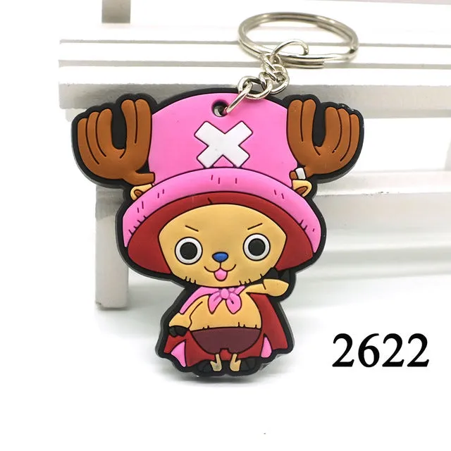 Zoeber NEW Dragon Ball Cartoon Key ring children Anime keychain Luffy naruto ONE PIECE joba Key chain Silicone keyring bag chain