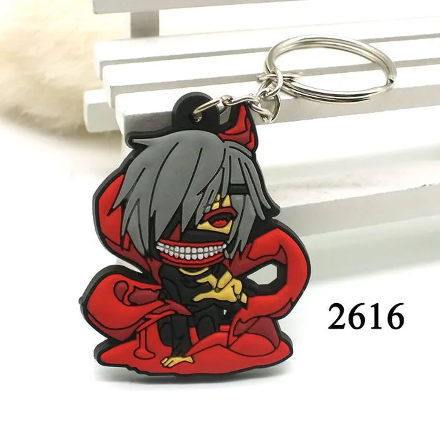 Zoeber NEW Dragon Ball Cartoon Key ring children Anime keychain Luffy naruto ONE PIECE joba Key chain Silicone keyring bag chain